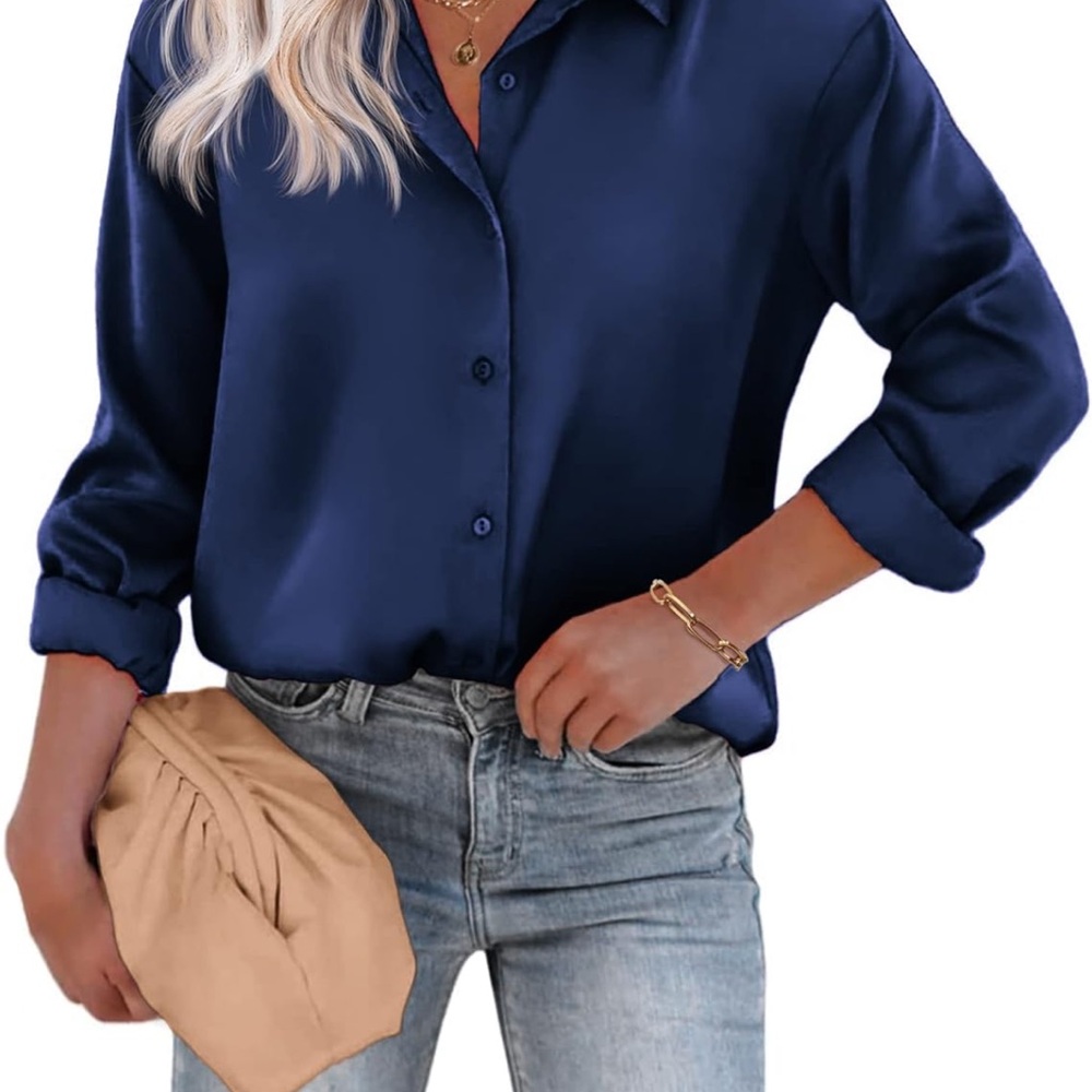 Gant Blue Relaxed Button Down Shirt with Notched Collar